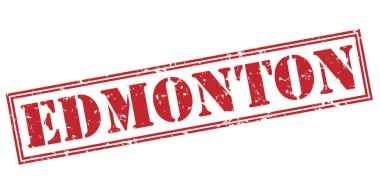 Beyaz arka plan üzerinde izole edmonton kırmızı pul