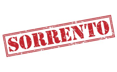 Beyaz arka plan üzerinde izole sorrento kırmızı pul