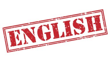 Beyaz arka plan üzerinde izole İngilizce kırmızı pul