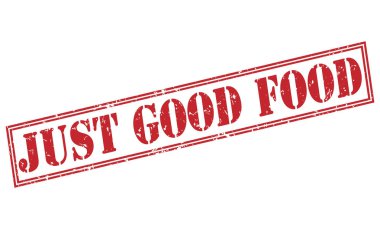 Sadece iyi gıda kırmızı damga beyaz arka plan üzerinde