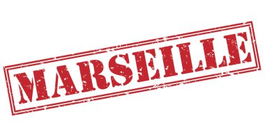 Marseille kırmızı pul beyaz arka plan üzerinde