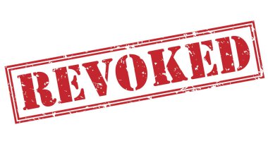 beyaz zemin üzerine kırmızı damgası iptal