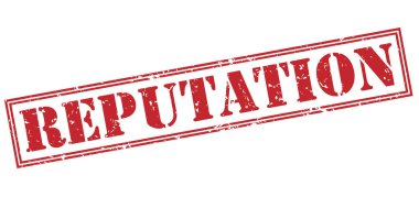 Beyaz arka plan üzerinde izole kırmızı itibar damga