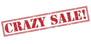 deli Satılık! Beyaz arka plan üzerinde izole kırmızı pul