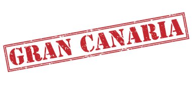 Gran canaria kırmızı pul beyaz arka plan üzerinde