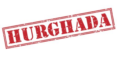 Hurghada kırmızı pul beyaz arka plan üzerinde