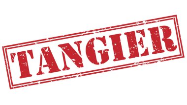 Beyaz arka plan üzerinde Tanca'da kırmızı pul