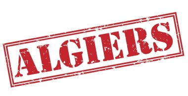 Cezayir kırmızı pul beyaz arka plan üzerinde