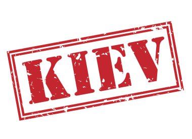 Kiev kırmızı pul beyaz arka plan üzerinde