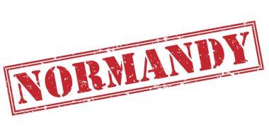Beyaz arka plan Normandiya kırmızı damgası