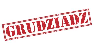 beyaz zemin üzerine kırmızı Grudziadz damgası