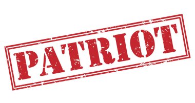 Beyaz arka plan üzerinde izole vatansever kırmızı pul