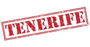 Beyaz arka plan üzerinde izole tenerife kırmızı pul