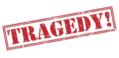 trajedi! Beyaz arka plan üzerinde izole kırmızı pul