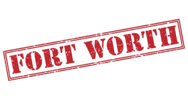 Beyaz arka plan üzerinde izole fort worth kırmızı pul