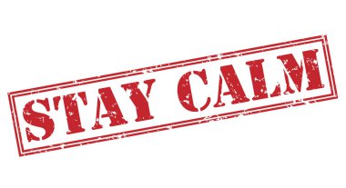 Sakin ol beyaz arka plan üzerinde izole kırmızı pul