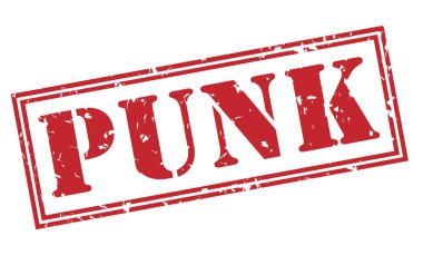 Beyaz arka plan üzerinde izole punk kırmızı pul