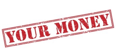 Beyaz arka plan üzerinde izole senin para kırmızı pul