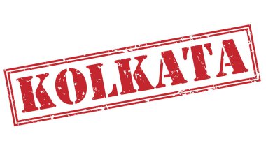 Beyaz arka plan üzerinde izole kolkata kırmızı pul