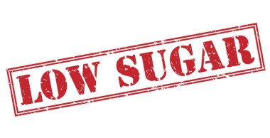 Beyaz arka plan üzerinde izole düşük şeker kırmızı pul