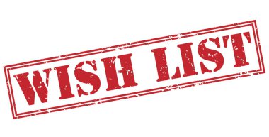 Beyaz arka plan üzerinde izole dilek listesi kırmızı pul