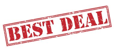 Beyaz arka plan üzerinde izole en iyi anlaşma kırmızı pul