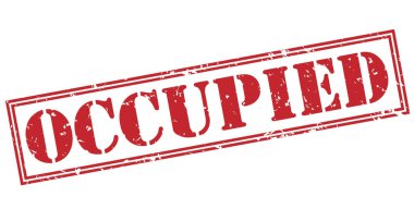 Beyaz arka plan üzerinde izole işgal altındaki kırmızı pul