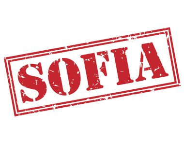 Beyaz arka plan üzerinde izole sofia kırmızı pul