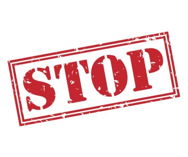 Beyaz arka plan üzerinde izole kırmızı pul durdurmak