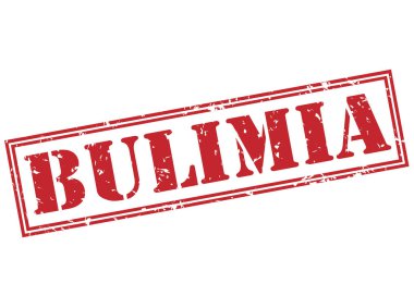 Beyaz arka plan üzerinde izole bulimia kırmızı pul