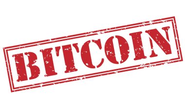 Beyaz arka plan üzerinde izole bitcoin kırmızı pul