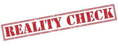 Beyaz arka plan üzerinde izole gerçeklik onay kırmızı pul