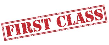 Birinci sınıf kırmızı pul beyaz arka plan üzerinde izole