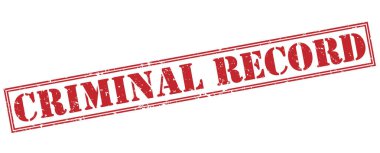 Beyaz arka plan üzerinde izole suç kayıt kırmızı pul