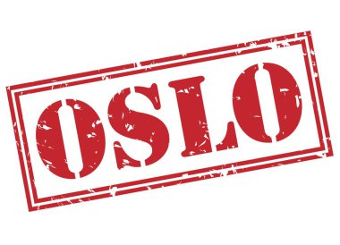 Beyaz arka plan üzerinde izole oslo kırmızı pul