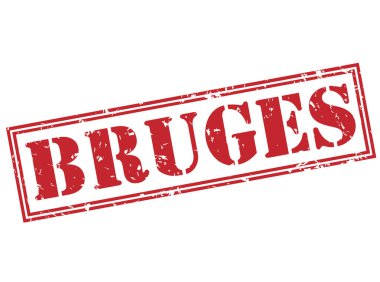 Beyaz arka plan üzerinde izole bruges kırmızı pul