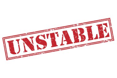 Beyaz arka plan üzerinde izole kararsız kırmızı pul