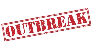 Beyaz arka plan üzerinde izole salgını kırmızı pul