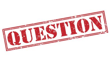 Beyaz arka plan üzerinde izole soru kırmızı pul