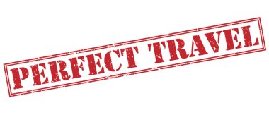 Beyaz arka plan üzerinde izole mükemmel seyahat kırmızı pul