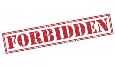 Beyaz arka plan üzerinde izole kırmızı pul yasak