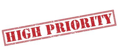 Beyaz arka plan üzerinde izole yüksek öncelikli kırmızı pul