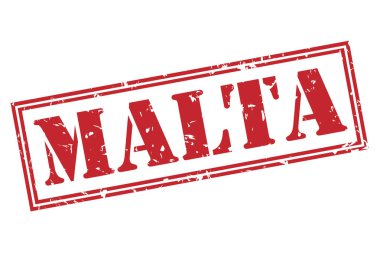 Beyaz arka plan üzerinde izole Malta kırmızı pul