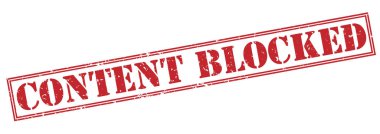 engellenmiş içeriği olan üzerinde beyaz arka plan izole kırmızı pul