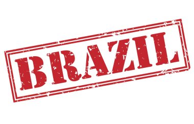Beyaz arka plan üzerinde izole Brezilya kırmızı pul