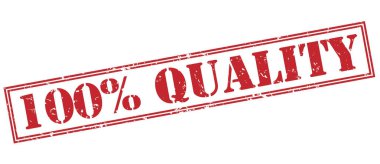 Beyaz arka plan üzerinde izole kırmızı % 100 kalite damgası