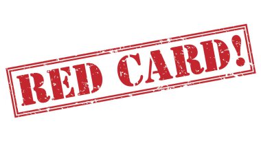 kırmızı kart! Beyaz arka plan üzerinde izole kırmızı pul