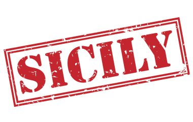 Beyaz arka plan üzerinde izole Sicilya kırmızı pul
