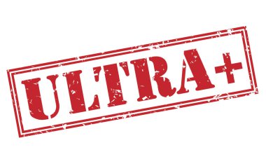 Beyaz arka plan üzerinde izole ultra + kırmızı bir damgası
