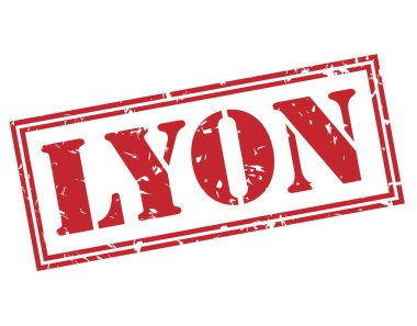 Beyaz arka plan üzerinde izole lyon kırmızı pul